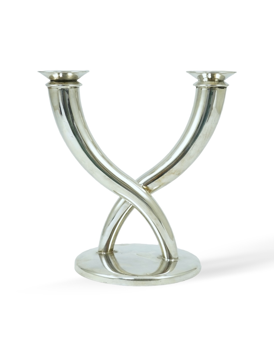 Gio Ponti (Italian, 1891-1979) for Christofle: A silver plated table candlestick